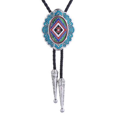 Blue Western Tie Navajo Bolo Tie Men Cowboy Bolo Tie