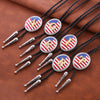 American National Flag Tie Bolo Alphabet E Bolo Tie