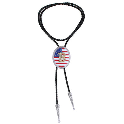 Alphabet B Bolo Tie American National Flag Tie Bolo