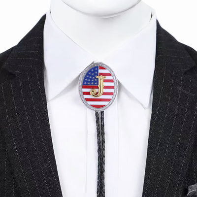 Alphabet J Bolo Tie Formal Western Tie National Flag Tie