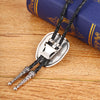 Men's Cowboy Bolo Tie White Turquoise Bolo Necktie Suit Tie