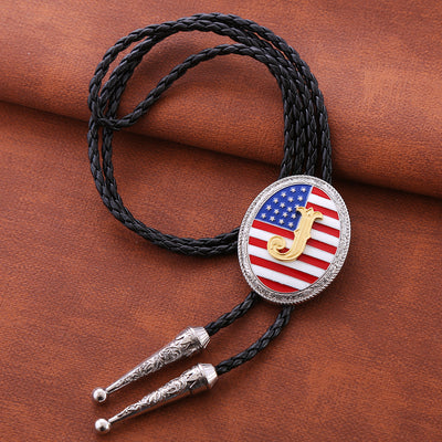 Alphabet J Bolo Tie Formal Western Tie National Flag Tie