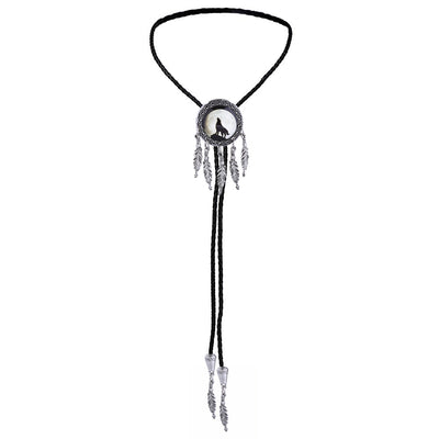 Men Cowboy Tie Dreamcatcher Wolf Western Tie Bolo