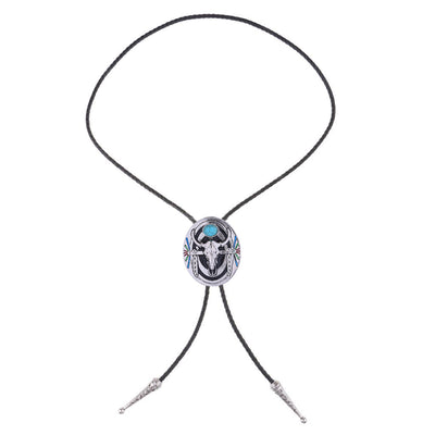 Longhorn Bolo Men Western Tie Cowboy Turquoise Necklace