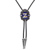 Alphabet Z Bolo Tie bowler tie Necklace Formal Bolo Tie Blue