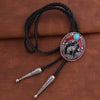 Men's Western Bolo Tie Wolf Red Bolo Turquoise Tie