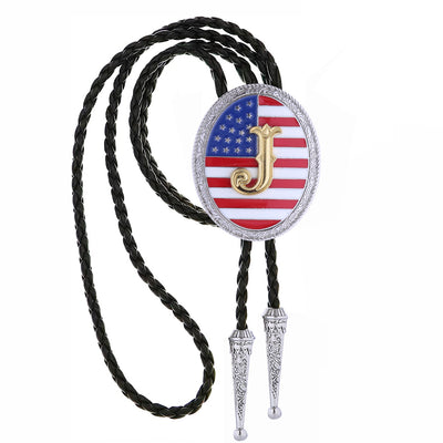 Alphabet J Bolo Tie Formal Western Tie National Flag Tie