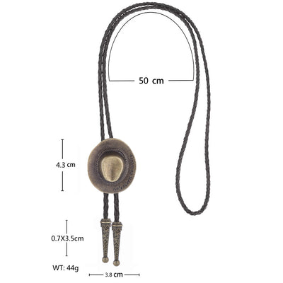 Bronze Bolo Necktie Western Cowboy Hat Bolo Tie for Men