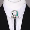 Men's Cowboy Bolo Tie White Turquoise Bolo Necktie Suit Tie