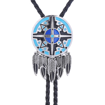 Navajo Bolo Tie Necklace Cowboy Neck Tie Blue Bolo