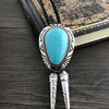 Bolo Tie Turquoise Men's Blue Necktie Antique Bolo Tie