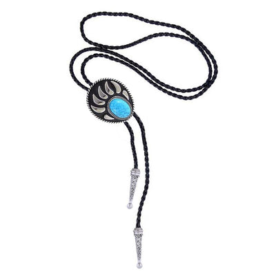 Bear Claw Bolo Tie Men's Turquoise Black Cowboy Tie