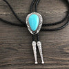 Bolo Tie Turquoise Men's Blue Necktie Antique Bolo Tie