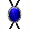 Royal Blue Cat's Eye Bolo Wedding Bootlace Tie