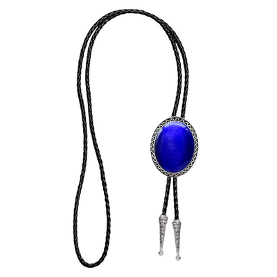 Royal Blue Cat's Eye Bolo Wedding Bootlace Tie