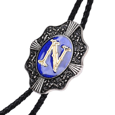 Alphabet N Bolo Tie Neck Tie Formal Bolo Blue Bowler Tie