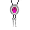 Unique Pink Bolo Rhinestone Bolo Tie Bolo Necktie Glass Stone