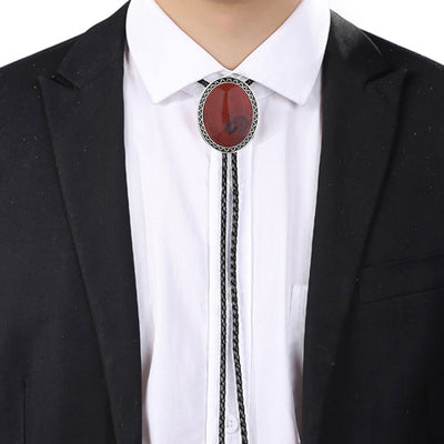 Red Pottery Bolwow Tie Women Neck Tie Necklace Bolo