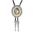 Mens Wedding Bolo Golden Glass Stone Tie with Rhinestone Necklace