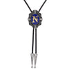 Alphabet N Bolo Tie Neck Tie Formal Bolo Blue Bowler Tie