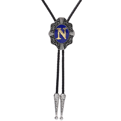 Alphabet N Bolo Tie Neck Tie Formal Bolo Blue Bowler Tie