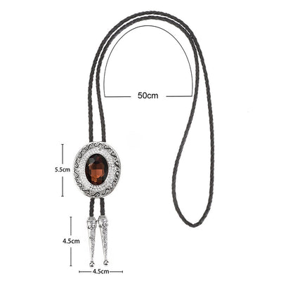 Mens Coffee Stone Glass Bolo Mens Bolo Tie For Wedding Rhinestone Tie