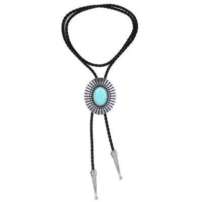 Blue Bolo Necklace Men's Turquoise Bolo Tie Goth Bolo