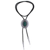 Silver Bolo Necklace Men's Green Agate Tie Goth Bolo Tie