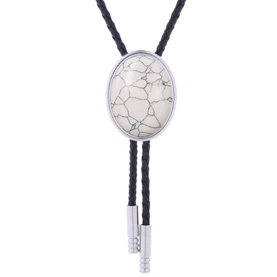 White Stone Bolo Turquoise Neck Tie Women's Bolo Tie