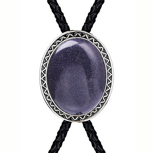 Blue Sandstone Bolo Tie Wedding Tie Necklace Bolo