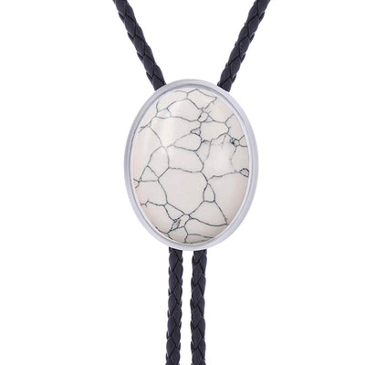 White Stone Bolo Turquoise Neck Tie Women's Bolo Tie