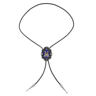 Alphabet M Bolo Tie Mens Bolo Formal Western Blue Tie