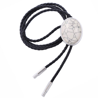 White Stone Bolo Turquoise Neck Tie Women's Bolo Tie