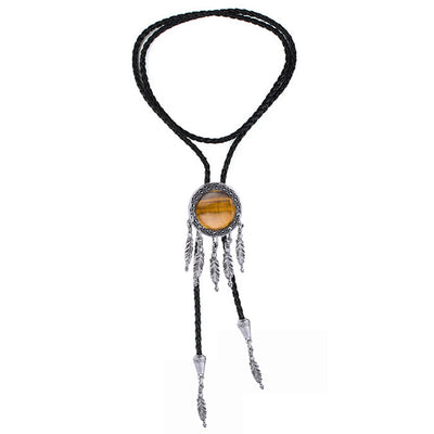 Antique Bolo Tie Brown Tiger's Eye Dreamcatcher Tie