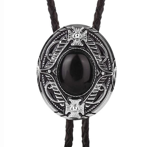 Stone Agate Bolo Ties Wedding Black Bolo Tie Necklace