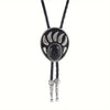 Bear Claw Bolo Tie Men's Agate Black Cowboy Necktie Bolo