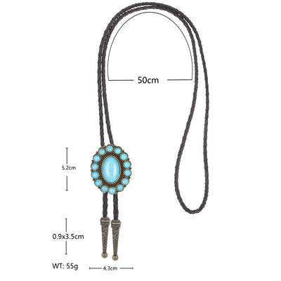 Multi Turquoise Bolo Necktie Unique Stone Bolo Tie Cowboy Tie