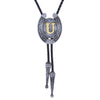 Horseshoe Bolo Tie Alphabet U Necktie Men's Western Bolo