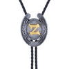 Horseshoe Bolo Tie Alphabet Z Necklace Men's Western Bolo